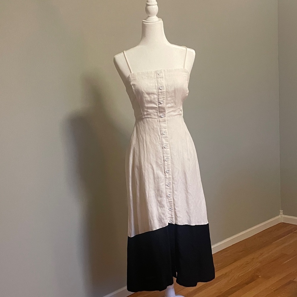 Anthropologie Black and White  Midi Dress